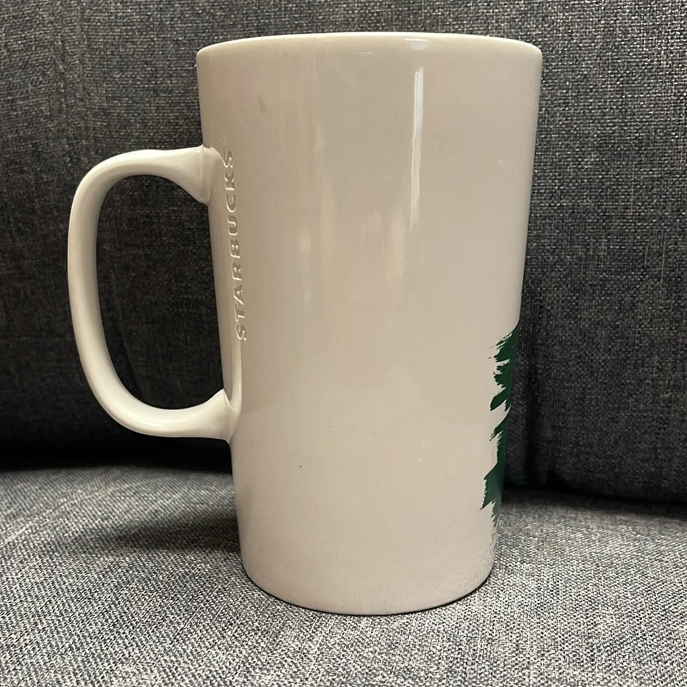 Starbucks 2014 Gold Dot Collection Mug- Green Brush Strokes